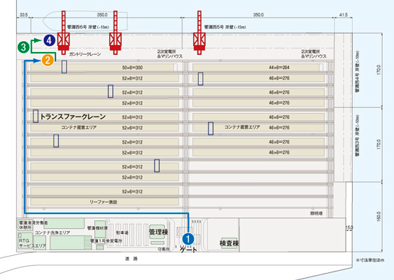 ひびきコンテナターミナル平面図